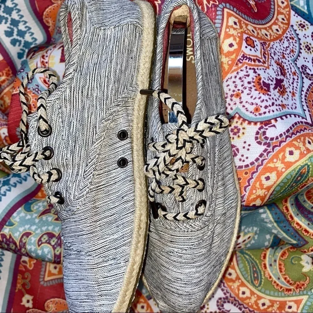 NEW TOM’S woven lace up espadrilles